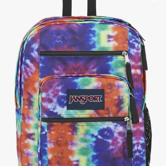 JanSport Big Student Laptop Backpack - Red/Multi Hippie Days - Picture 2 of 4